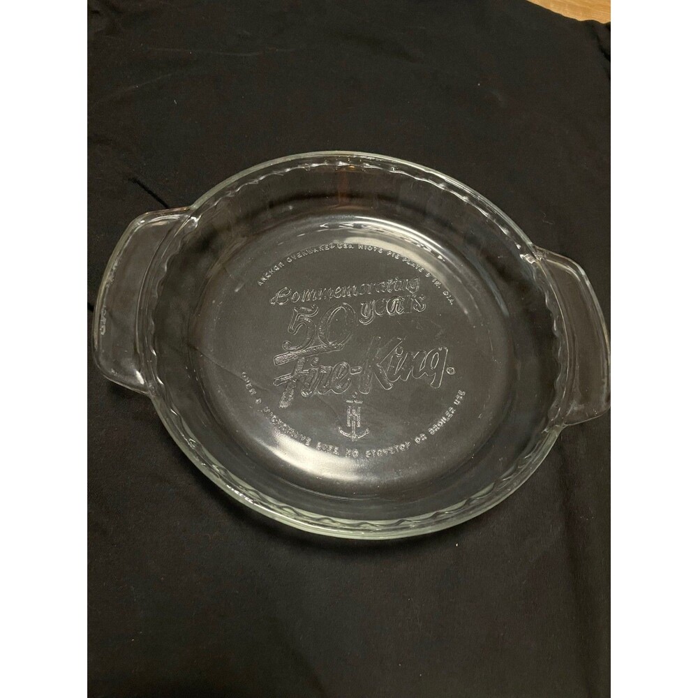 Fire King 50 Years Anniversary Glass 9" Inch Pie Baking Plate Dish